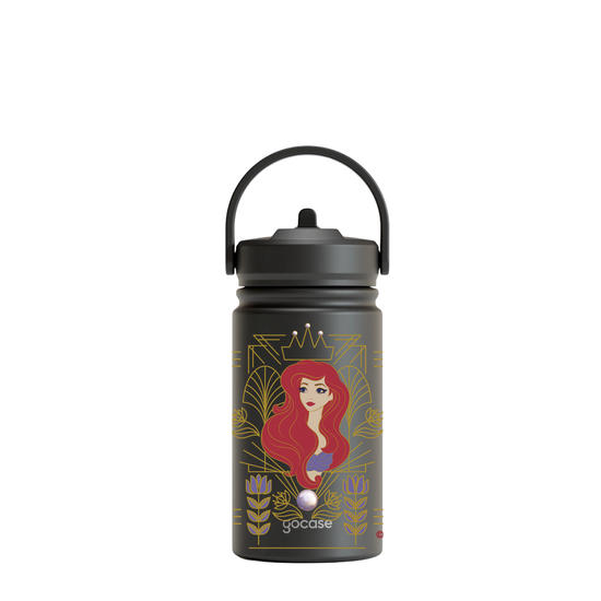 Garrafa Térmica Mini + Ebook - Princesas - Ariel Lineart Vitral