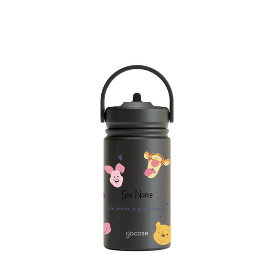 Garrafa Térmica Mini + Ebook - Cabeças Turma do Pooh 360º