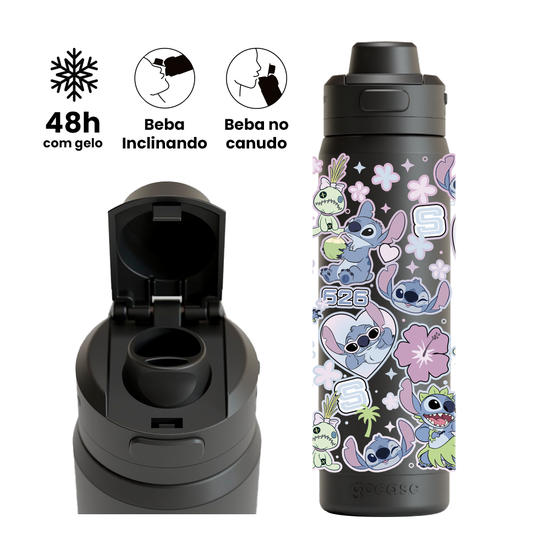 Garrafa Térmica Flip Pro - Lilo & Stitch - Stitch Summer Stickers