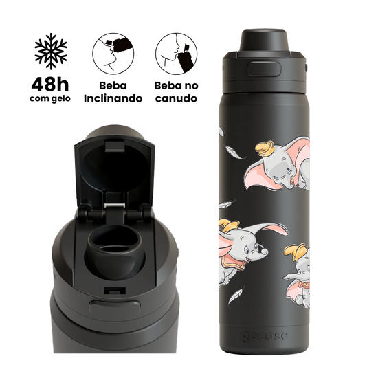 Garrafa Térmica Flip Pro + Ebook -  Dumbo - Pena