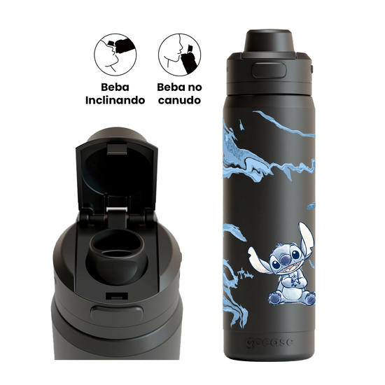 Garrafa Térmica Flip Pro + Ebook -  Lilo & Stitch - Luxury Marble
