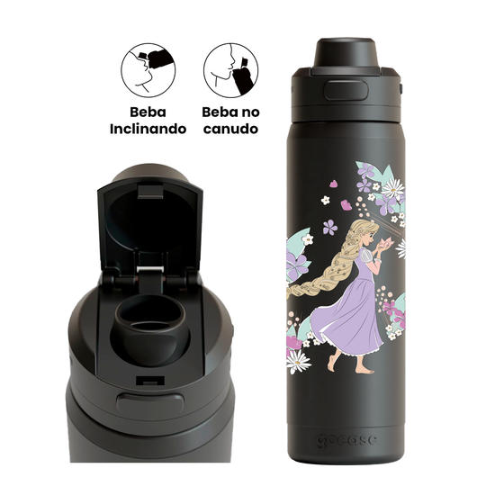 Garrafa Térmica Flip Pro - Princesas - Primavera da Rapunzel