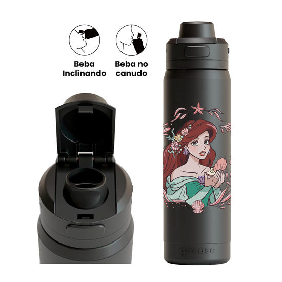 Garrafa Térmica Flip Pro - Princesas - Delicate Ariel
