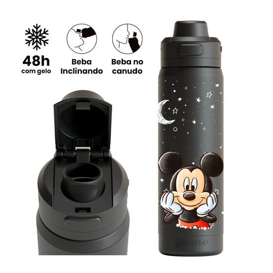 Garrafa Térmica Flip Pro + Ebook -  Mickey & Amigos - Mickey & Minnie Universe