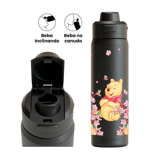 Garrafa Térmica Flip Pro - Ursinho Pooh - Turma do Pooh Classical Rose - Pooh