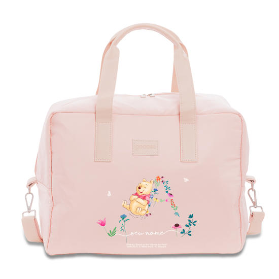 Bolsa Joy Pro Rosa  - Ursinho Pooh com Inicial Floral