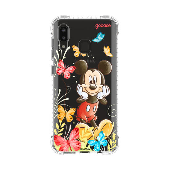 Capinha para celular Mickey & Amigos - Mickey Borboletas com Aquarela
