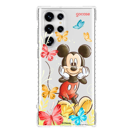 Capinha para celular Mickey & Amigos - Mickey Borboletas com Aquarela