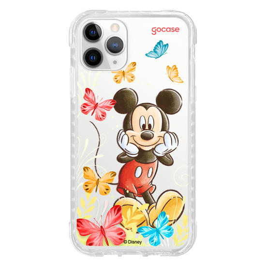 Capinha para celular Mickey & Amigos - Mickey Borboletas com Aquarela