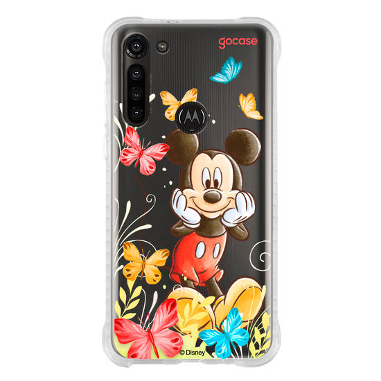 Capinha para celular Mickey & Amigos - Mickey Borboletas com Aquarela