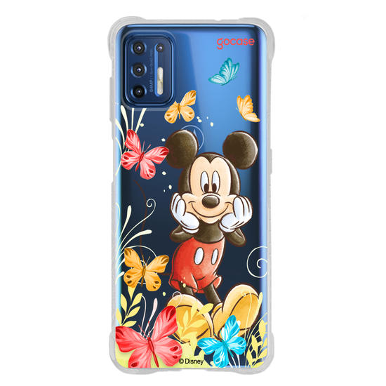 Capinha para celular Mickey & Amigos - Mickey Borboletas com Aquarela
