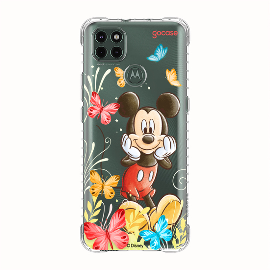 Capinha para celular Mickey & Amigos - Mickey Borboletas com Aquarela