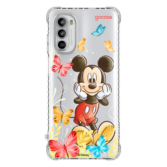 Capinha para celular Mickey & Amigos - Mickey Borboletas com Aquarela