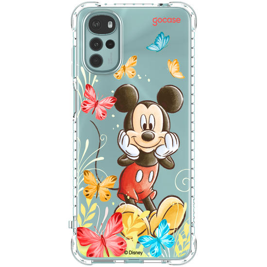 Capinha para celular Mickey & Amigos - Mickey Borboletas com Aquarela