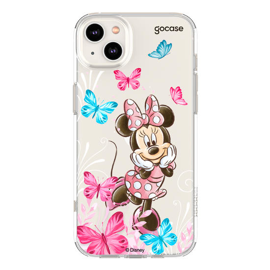 Capinha para celular Mickey & Amigos - Minnie Borboletas com Aquarela