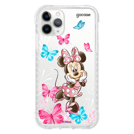Capinha para celular Mickey & Amigos - Minnie Borboletas com Aquarela