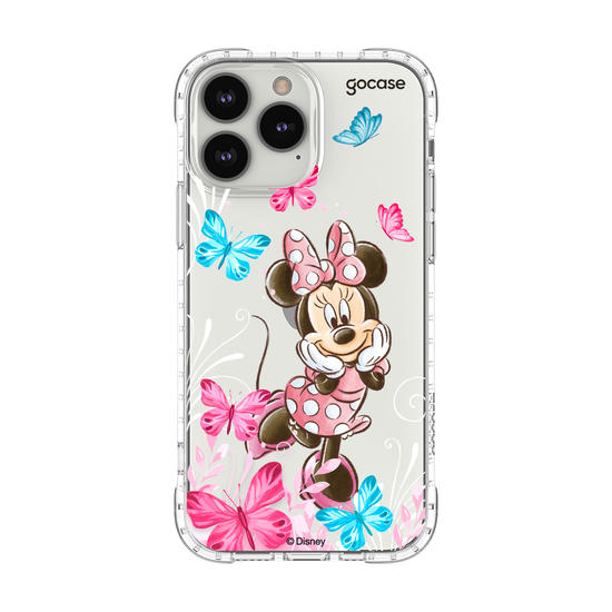 Capinha para celular Mickey & Amigos - Minnie Borboletas com Aquarela