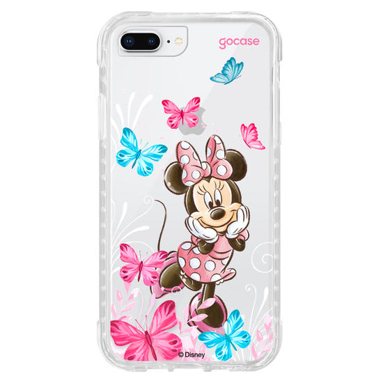 Capinha para celular Mickey & Amigos - Minnie Borboletas com Aquarela