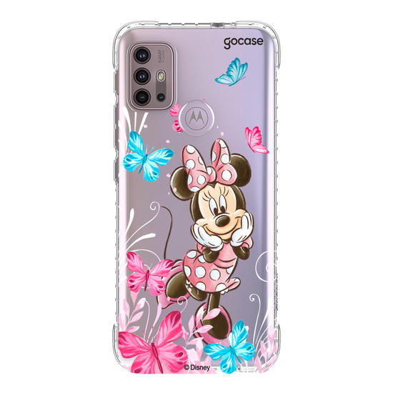 Capinha para celular Mickey & Amigos - Minnie Borboletas com Aquarela
