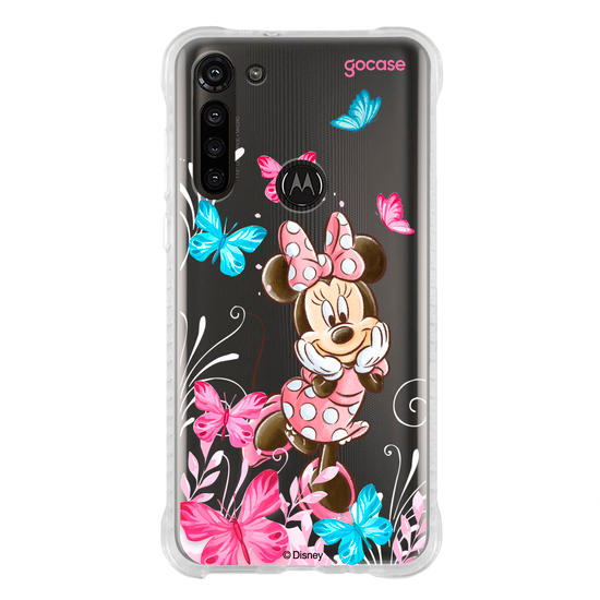 Capinha para celular Mickey & Amigos - Minnie Borboletas com Aquarela