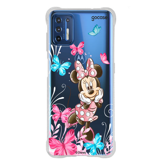 Capinha para celular Mickey & Amigos - Minnie Borboletas com Aquarela