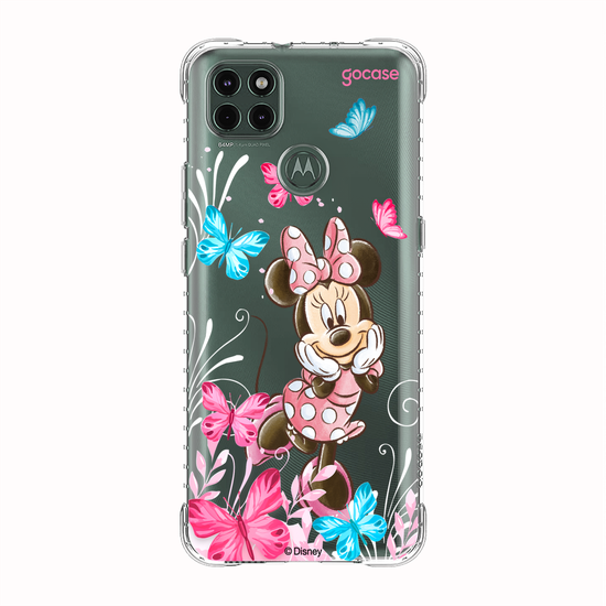 Capinha para celular Mickey & Amigos - Minnie Borboletas com Aquarela