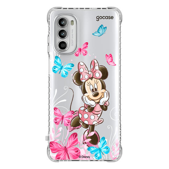 Capinha para celular Mickey & Amigos - Minnie Borboletas com Aquarela