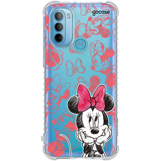 Capinha para celular Mickey & Amigos - Minnie Sketch Pattern
