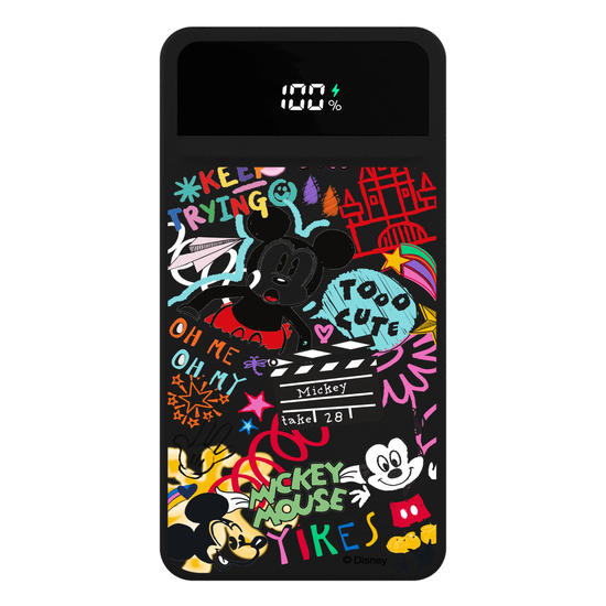 Carregador Portátil Turbo 10000mah Preto - Mickey - Mundo Rabiscado