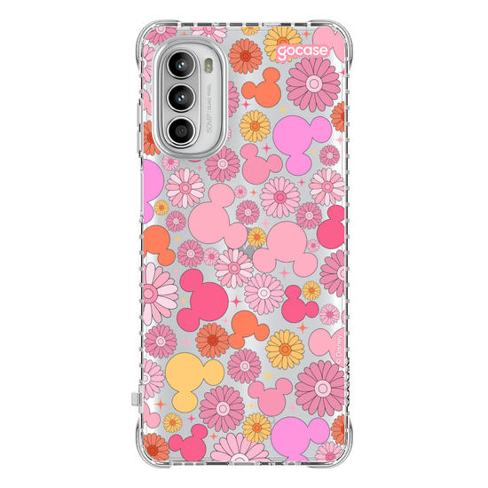 Capinha para celular Mickey & Amigos - Pattern com Floral