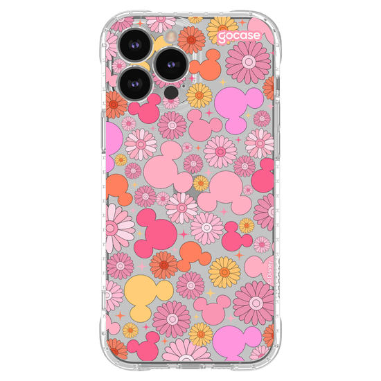 Capinha para celular Mickey & Amigos - Pattern com Floral
