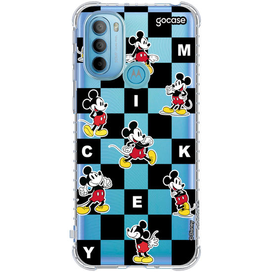 Capinha para celular  Mickey e Amigos - Xadrez Minimalista