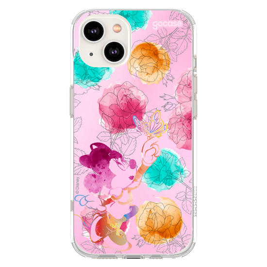 Capinha para celular  Minnie - Rosas e Aquarela