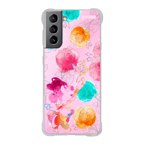 Capinha para celular  Minnie - Rosas e Aquarela