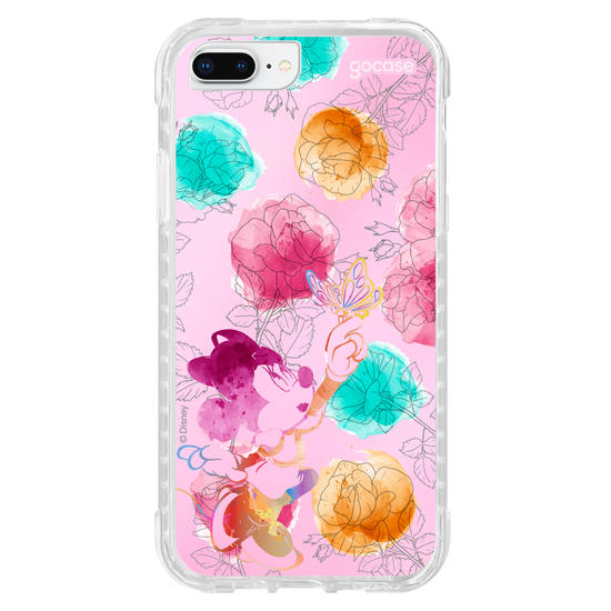 Capinha para celular  Minnie - Rosas e Aquarela