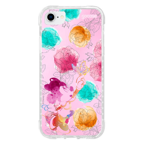 Capinha para celular  Minnie - Rosas e Aquarela