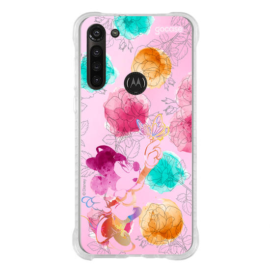 Capinha para celular  Minnie - Rosas e Aquarela