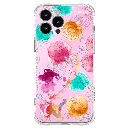 Capinha para celular  Minnie - Rosas e Aquarela