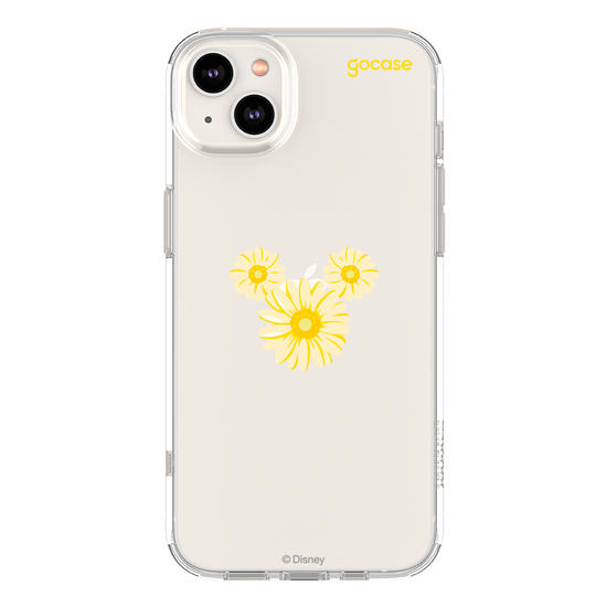 Capinha para celular  Mickey - Rosto Minimalista com Margaridas