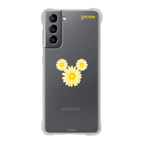 Capinha para celular  Mickey - Rosto Minimalista com Margaridas