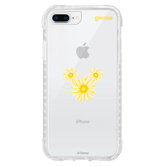 Capinha para celular  Mickey - Rosto Minimalista com Margaridas