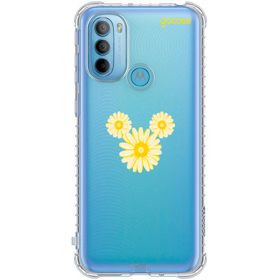 Capinha para celular  Mickey - Rosto Minimalista com Margaridas