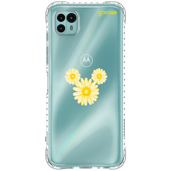 Capinha para celular  Mickey - Rosto Minimalista com Margaridas