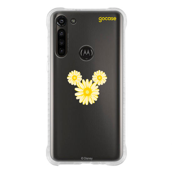 Capinha para celular  Mickey - Rosto Minimalista com Margaridas