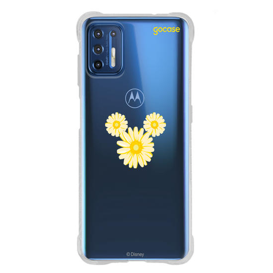 Capinha para celular  Mickey - Rosto Minimalista com Margaridas