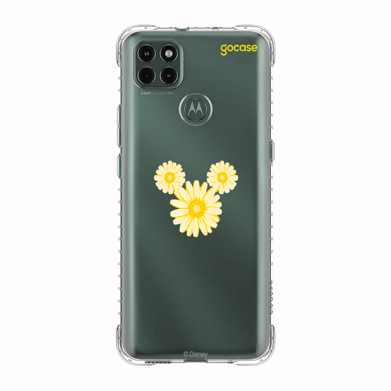 Capinha para celular  Mickey - Rosto Minimalista com Margaridas