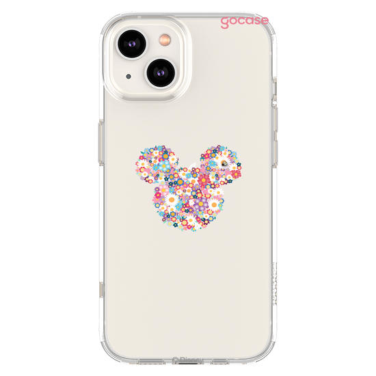Capinha para celular  Mickey - Rosto Minimalista com Jardim