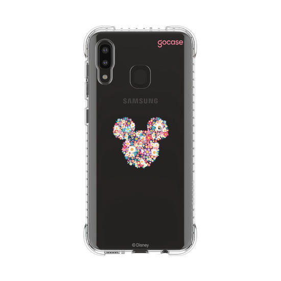 Capinha para celular  Mickey - Rosto Minimalista com Jardim