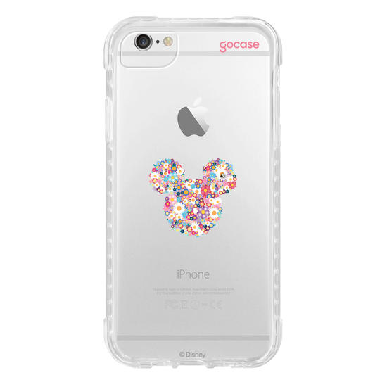 Capinha para celular  Mickey - Rosto Minimalista com Jardim