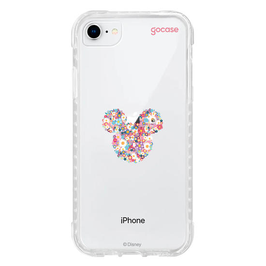 Capinha para celular  Mickey - Rosto Minimalista com Jardim